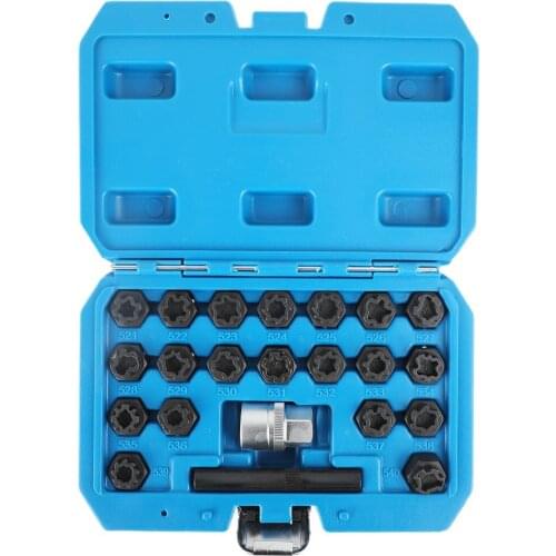 22PCS For VW Audi Anti-theft Screw Sleeve Tyre Bolt Nut Key Removal Tool