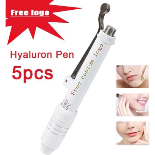 5pcs Free Logo Hyaluronic Acid Pen Ampoule No-Needle Atomizer Hyaluron Gun Lip Filler Injector Mesotherapy For Anti-wrinkle Lift
