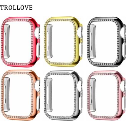 Diamond Bumper for Apple Watch Series 3 4 2 5 PC Case Slim Fit Case for iWatch Protector Plastic Frame 40mm 44mm 38mm 42mm Shell