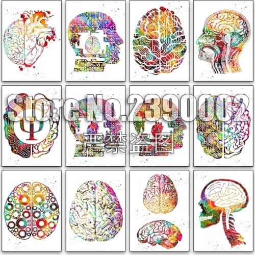5d Diy Diamond Painting Cross Stitch Diamond Embroidery Brain Mosaic Full Rhinestone Gifts Handmade Watercolor Picture Posters