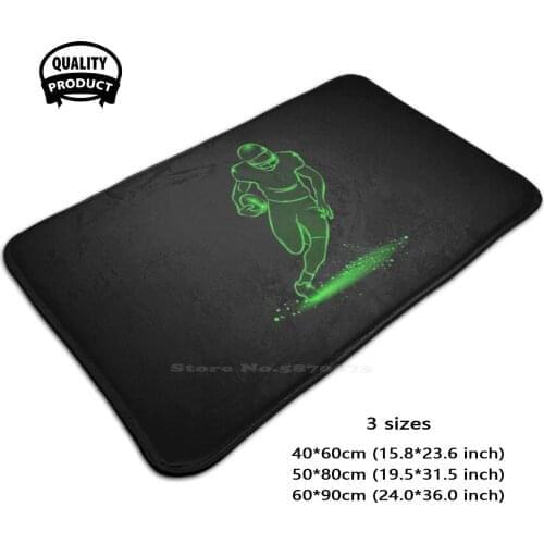 American Football Player Silhouette Football Lover Fan Gift Comfortable Door Mat Rug Carpet Foot Pad Football Designs Ideas