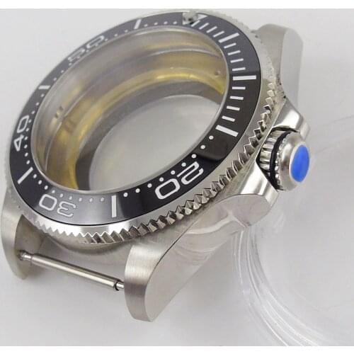 Fit NH35 Automatic Movement New 43mm Watch Case with Transparent Backcover Rotating Bezel
