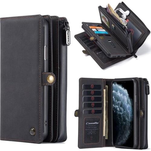 Genuine Leather Case For IPhone 12 Pro XS XR Max Luxury Flip Stand Wallet Phone Case For IPhone 11 12 Pro Max Card Holder Cover