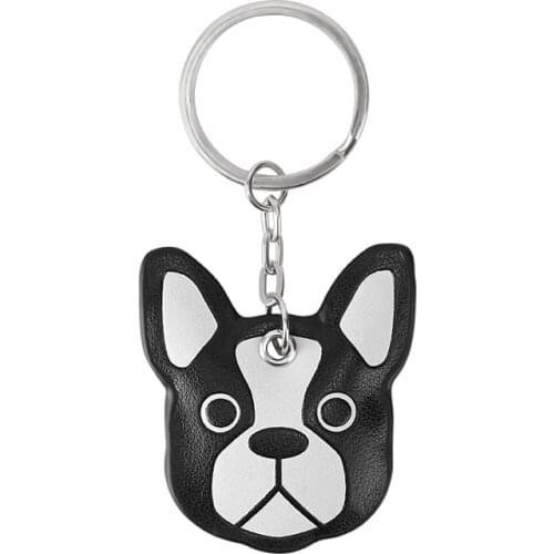 Bulldog keychain cute key ring for women PU dog key chain key holder creative portachiavi chaveiro llaveros bag charm