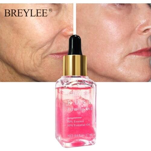 BREYLEE Rose Essential Oils Whitening Firming Anti-Aging Lifting Facial Serum Moisturizer Essence Remover Wrinkle Face Skin Care