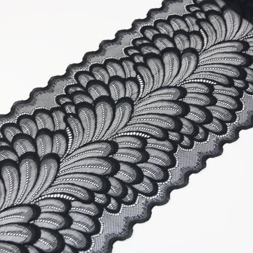 3 meters) 22cm Leaves Elastic Stretch Lace Trims For Clothing Accessories Dress Sewing Applique Costume Lace Fabrics