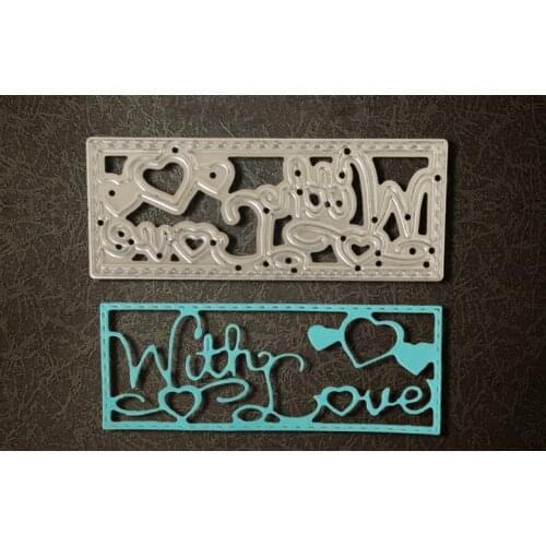 3*8.3CM Metal with love frame Cutting Dies Stencils for DIY Scrapbooking photo album Decorative Embossing DIY Paper Cards