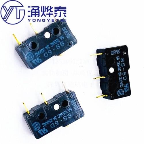 YYT 2PCS Micro switch SS-5D pin Key switch Basic switch 3 pin