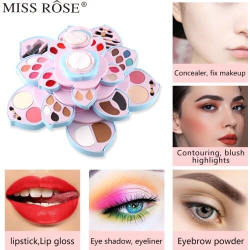MISS ROSE Cushion BB Pink Rotating Big Plum Blossom Cross-border Eyeshadow Palette Multifunctional Makeup Set