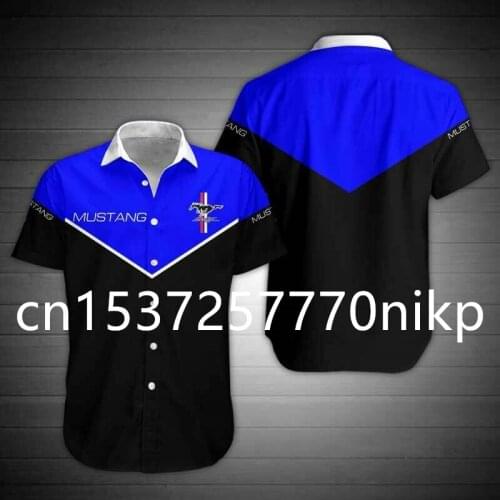 2021 Spring&Summer Mustang Mens Shirt 3D Anime Oversized T-shirt High Quality Mens Clothing Harajuku Casual Button Cardigan