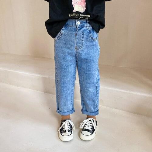 2021 new Spring Summer Children jeans pants Trousers Casual Solid Color Girls Fashion Clothes