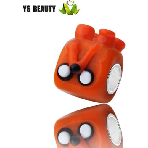 Orange elf colored glass beads lampwork burn glass bead rope knitting small jewelry DIY personality bracelet with beads