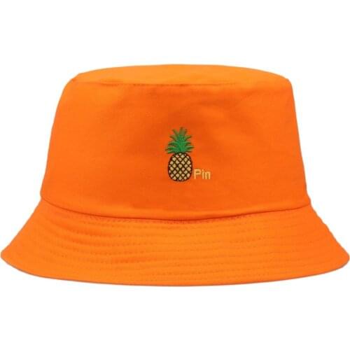 VORON Bucket cap Panama Men Women Summer pineapple cotton Cap Banana embroidery Hat Bob Hat Hip Hop Gorros Fishing Fisherman Hat