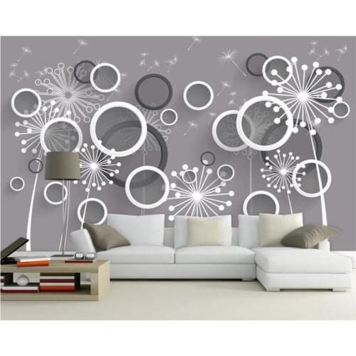 Beibehang Custom wallpaper photo home decor living room bedroom background 3D stereo dandelion TV background 3d wallpaper mural