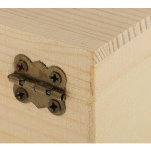 Blank Square Shape Unfinished Wooden Jewelry Gift Box for Kid DIY Craft Supplies