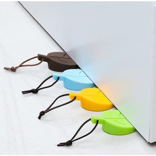 Silicone Door Stop Stopper Cartoon Leaf Shape Kids Safety Door Stopper For Children Home Decor Finger Safety Protection
