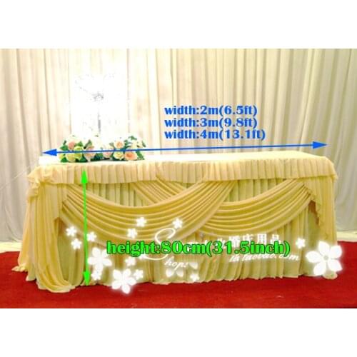 Wedding decorations deluxe marriage Table Skirt With drape Wedding Table Skirting wholesale wedding favors