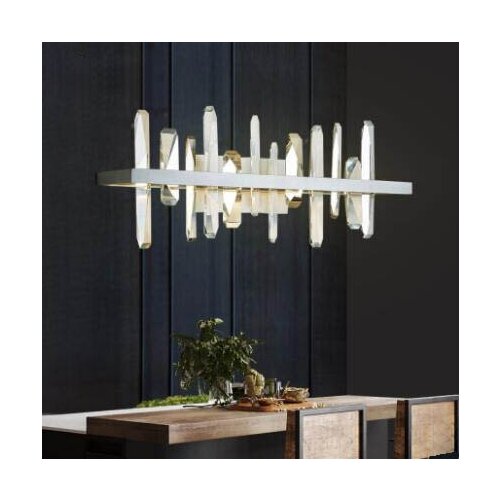 Light luxury post-modern crystal restaurant bar chandelier simple luxury villa decoration custom bright long chandelier