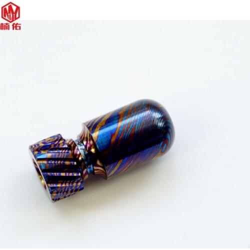 Titanium Horse Leather Retro Bomb Paracord Knife Beads EDC Multi-Function Outdoor Keychain Accessories 1PC