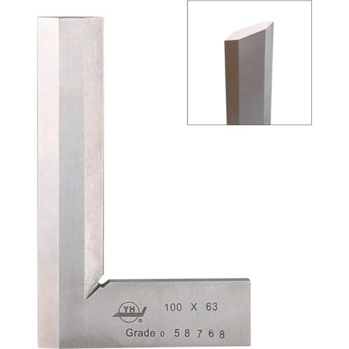 Stainless Steel Bladed 90 Degree Angle Ruler 100*63mm Precision 0.02mm Grade 0 Measuring Tool