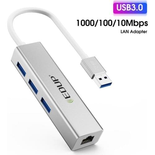 USB3.0 To RJ45 Connector Usb Ethernet Network Card with 3*usb3.0 Hub Usb Rj45 Adapter