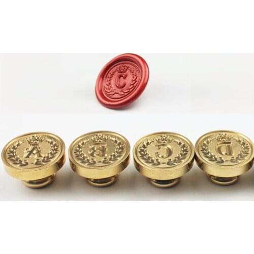 Vintage Wax Stamp Copper head Curlicue 26 Letters Crown DIY Scrapbooking sealing stamp wedding/invitation/26 Alphabets gift seal