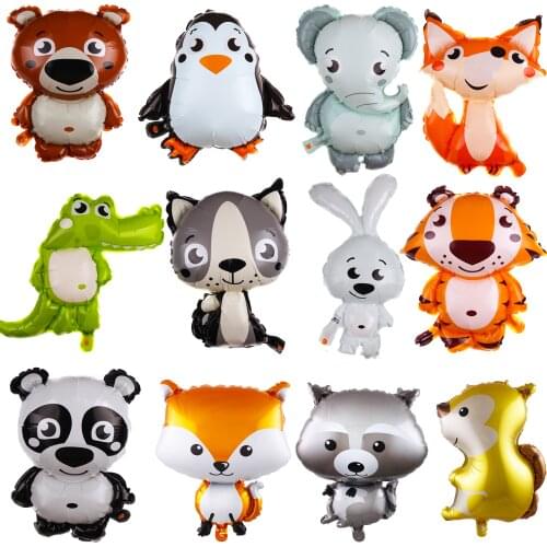 Jungle Animal Balloons Panda Rabbits Seal Fox Foil Helium Balloon Baby Shower Birthday Party Decoration Boy Kids Toy Ball Globos