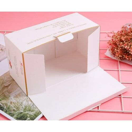 Champagne Gold Packaging Paper Box with Custom Logo for Long Lasting Natural Lip Waterproof ---DH12506