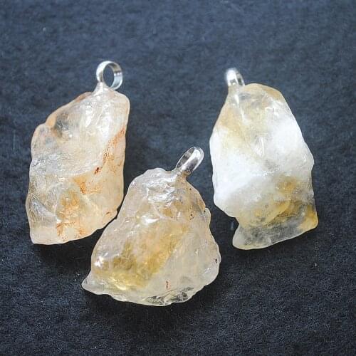 Natural rough stone pendants citrine amethyst aquarmine rose quartz size 30-40mm natural stone pendants new items for necklace