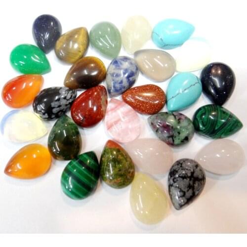 12*16mm Natural stone Quartz crystal Turquoises Water Drop Cabochon Pendant for diy Jewelry making necklace Accessories50pcs