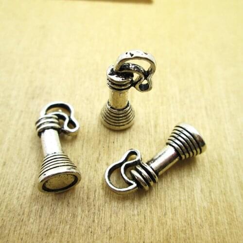 12pcs-- 20*10MM 3D Torch Flashlight Charms Pendant Jewelry Findings DIY necklace/ bracelets charms antique silver tone