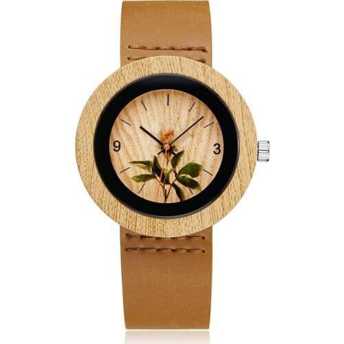 2020 Wooden Mens Watches Top Brand Luxury Simple Women Watch Bamboo Wood Wristwatches Clock Leather Strap relogio masculino
