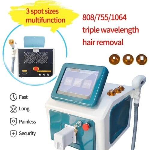 3 wavelength diode laser 755 808 1064nm permanent laser hair remover machines