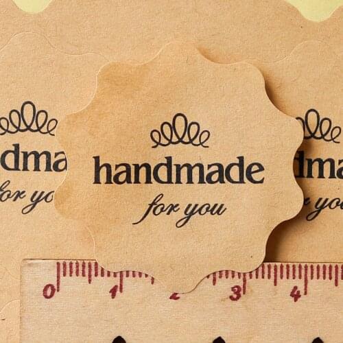 360pcs Kraft Handmade for you Seal Sticker, Hand made products Free Gift Gift Wrap sticker Lable