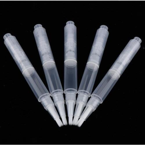 5pcs 3ml Twist Pen Cosmetic Nail Oil Eyelash Lip Gloss Tube With Brush