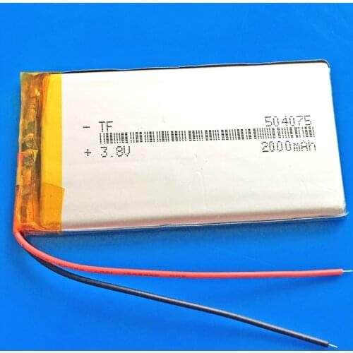 3.7V 2000mAh lipo polymer lithium Rechargeable battery for MP3 GPS navigator speaker DVD power bank Tablet PC Laptop 504075