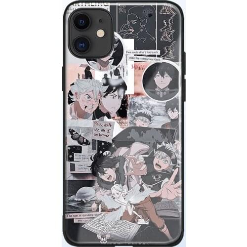 Asta Yuno Grinbellor Black Clover phone case glass shell for iPhone SE 6s 7 8 x xr xs 11 pro max Samsung S note 10 20 ultra Plus