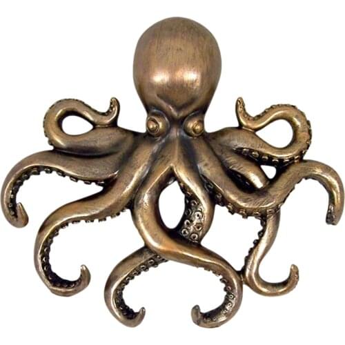 Cast Iron Octopus Key Crafts Wall Hook Clothing Hanger Octopus Hook Antique Decorative Hook With 8 Tentacle Shaped Hooks