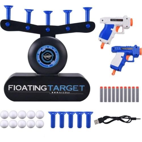 Electric Floating Ball Target Practice Shooting Games Air Shot Toy with 10pcs Ball for Adults Kids Boys Party Play Game Supplies