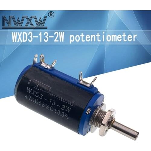 1pcs WXD3-13-2W 100R 200R 220R 470R 680R 1K 2.2K 3.3K 4.7K 5.6K 6.8K 10K 22K 33K 47K 100K Ohm WXD3-1 2W Wirewound Potentiometer
