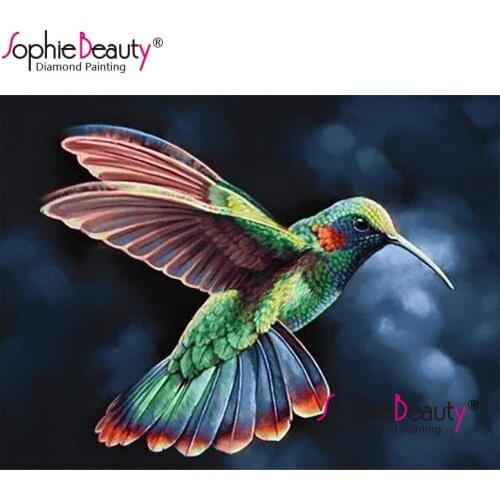 Sophie Beauty Diamond Painting Cross Stitch Square Round Hummingbird Diamond embroidery Animal Pattern Home Gift 202005