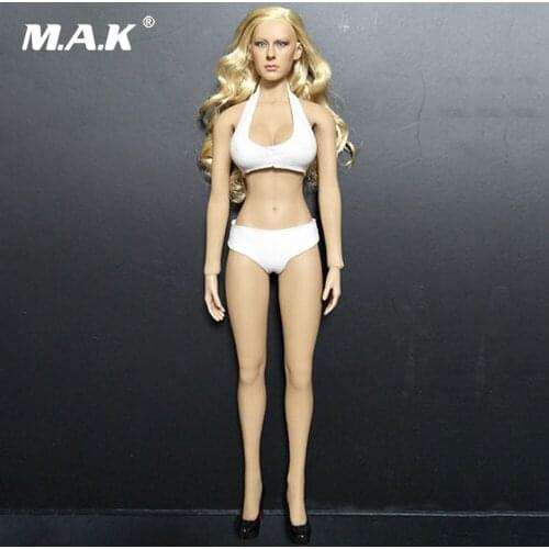 Collectible Red/White Colors 1/6 Female Figure Doll Clothes Underwear Bikini Swimsuit Set Model for 12'' Action Figure Body