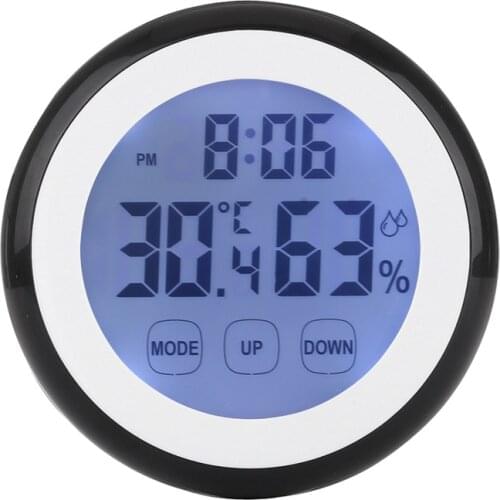 4 Colors Plastic Digital LCD Temperature Humidity Time Function Wall Indoor Weather Station Meter Tester Backlight Clocks