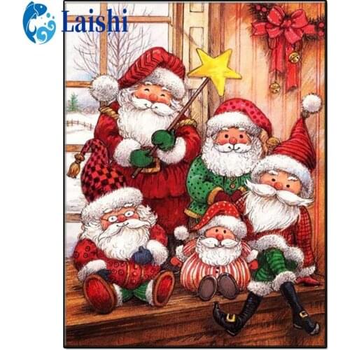 5D DIY Cartoon, Santa Claus Series Diamond Painting Kit Full Drill Square Embroidery Mosaic Art Picture of Rhinestone Decor Gift