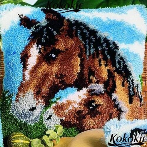 3d cushion blanket cross stitch kits latch hook rug pillow animal Crochet embroidery yarn handicraft Pillowcase Making kits