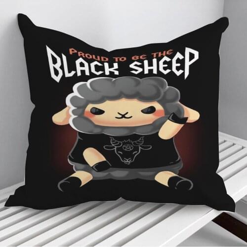 Black Metal Sheep Throw Pillows Cushion Cover On Sofa Home Decor 45*45cm 40*40cm Gift Pillowcase Cojines Dropshipping