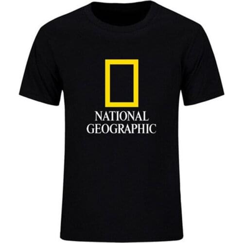 2021 NEW National Geographic Printed Men T-Shirt Investigation Expedition Scholar Cotton Tops Tees Fashion Outdoor Clothing