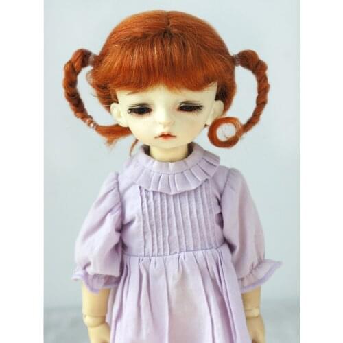 JD495 6-7inch 16-18cm Double pony Braids mohair Doll wigs 1/6 YOSD BJD accessories