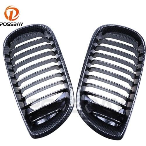 POSSBAY Imitation Carbon Fiber Front Kidney Grille Grills For BMW 3-Series E46 Touring 2001-2006 Facelift 4 Door Car Accessories