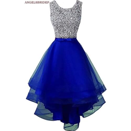 ANGELSBRIDEP High-Low Prom Dresses Vestidos de festa Fashion Sparkly Beading Tulle Special Occasion Evening Party Gowns